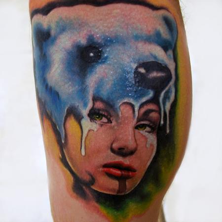 George Muecke - Custom Muecke Tattoo Melting Polarbear Girl